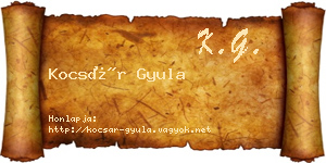 Kocsár Gyula névjegykártya