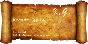 Kocsár Gyula névjegykártya