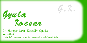 gyula kocsar business card